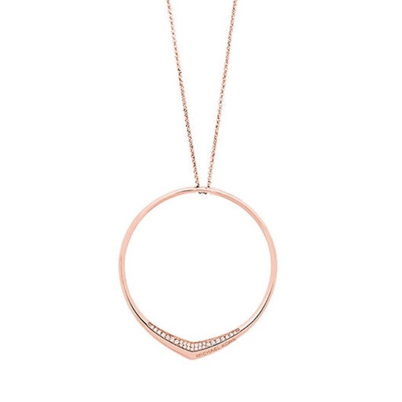 Michael Kors Jewelry - Authentic MK rose gold tone pave hoop Pendant